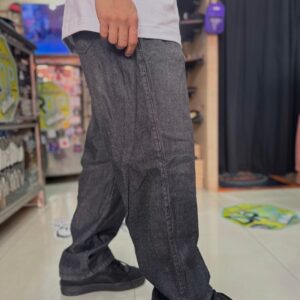 Calça balão com elástico na cintura marmorizada